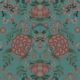 Waratah Wonderland Wallpaper • Teal • Swatch