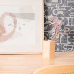 Formes Trios Wallpaper • Charcoal White • Insitu