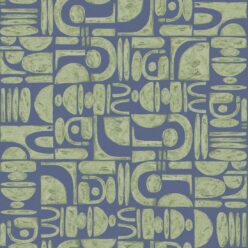 Formes Trios Wallpaper • Sage Navy • Swatch
