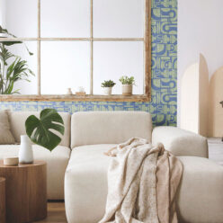 Formes Trios Wallpaper • Sage Navy • Insitu