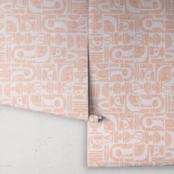 Formes Trios Wallpaper • Salmon Light Beige • Rolls