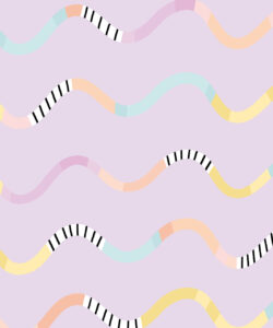 Happy Waves Wallpaper • Lilac • Swatch
