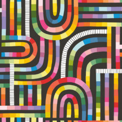 Maze Time Wallpaper • Black Rainbow • Swatch