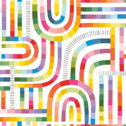 Maze Time Wallpaper • White Rainbow • Swatch