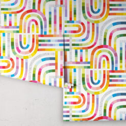 Maze Time Wallpaper • White Rainbow • Rolls