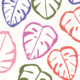 Neon Monstera Love Mural • White • Swatch