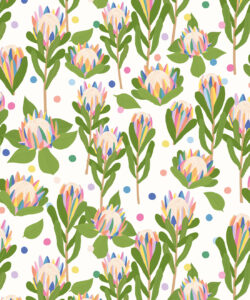 Protea Party Wallpaper • Fruity White • Swatch