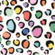 Rainbow Leopard Wallpaper • White • Swatch