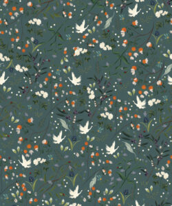 Bespoke Cranes Wallpaper • Teal • Swatch