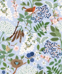 Flowering Trees Wallpaper • Duck Egg • Swatch
