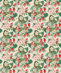 Strawberries Wallpaper • Linen • Swatch