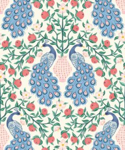 Peacock Wallpaper • Blush • Swatch