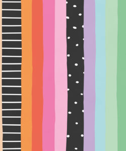 Rainbow Wall Mural • Bright Black • Swatch