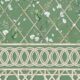 Climbing Sweet Pea Frieze Mural • Dark Green & Cane • Swatch