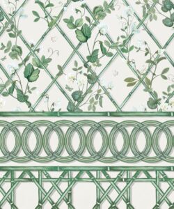 Climbing Sweet Pea Frieze Mural • Irish Linen • Swatch
