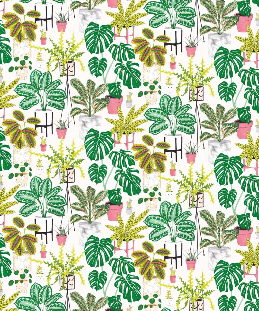 House Plants • Jacqueline Colley • Wallpaper Republic • Green • Swatch