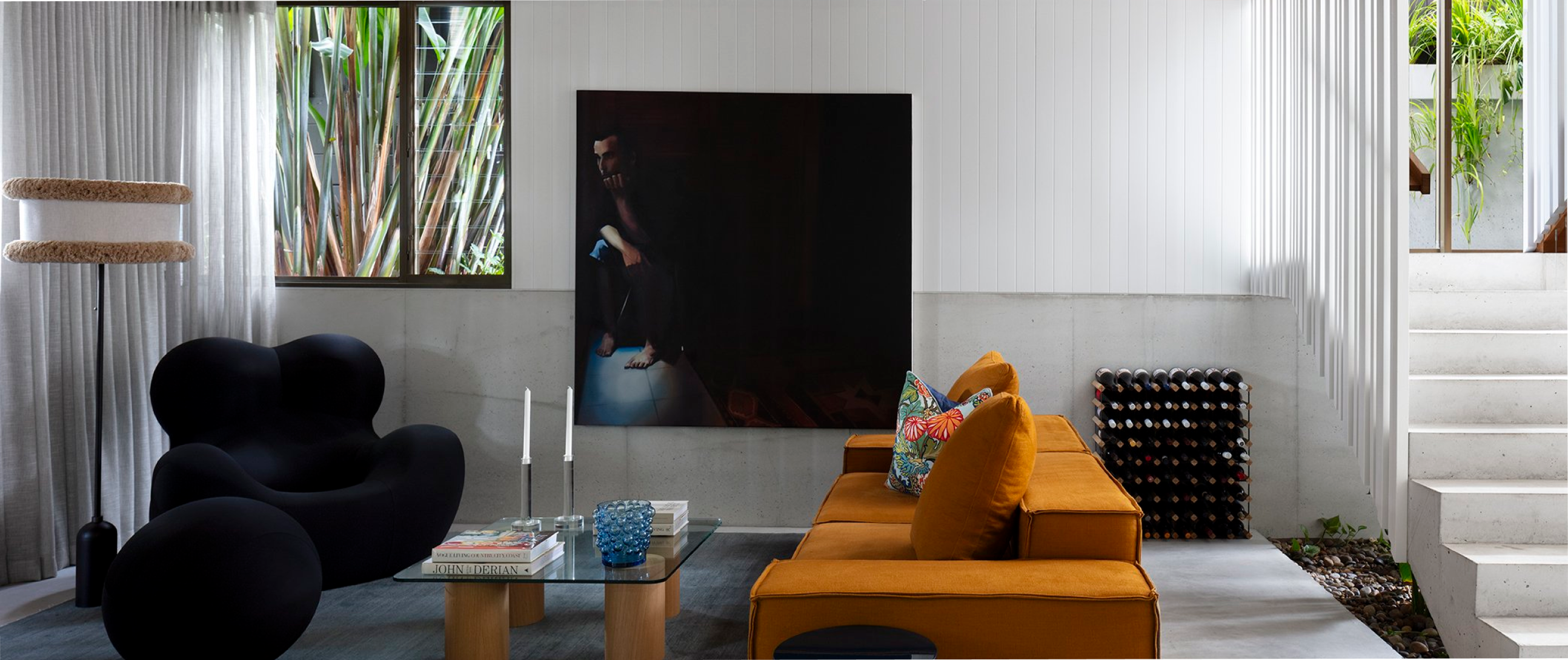 Mid-century modern sunken living room