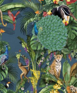 Festa Wallpaper • Denim • Swatch
