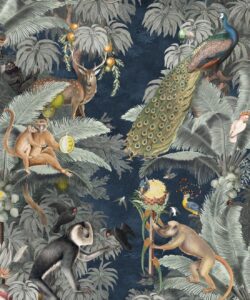 Arcadia Wallpaper • Navy • Swatch