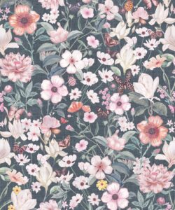 Barney Vintage Wallpaper • Denim Linen • Swatch