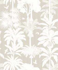 Cockatoo Palms Wallpaper • Raya Linen • Swatch
