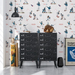Baseball Wallpaper • Blue Crew • Bedroom