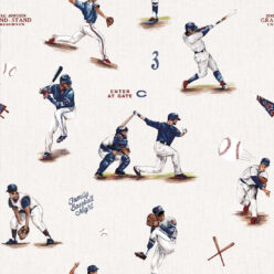 Baseball Wallpaper • Carmine • Swatch