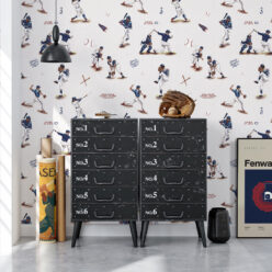 Baseball Wallpaper • Carmine • Bedroom