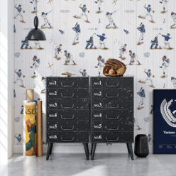 Baseball Wallpaper • Pinstripes • Bedroom
