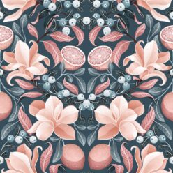 Slate Blue & Peach
