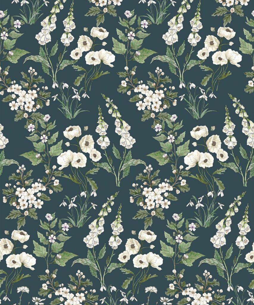 Wallpaper Republic - Floral Emporium Collection - Garden Delight - Emerald - Swatch
