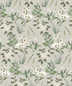 Wallpaper Republic - Floral Emporium Collection - Garden Delight - Stone - Swatch