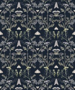 Wallpaper Republic - Floral Emporium Collection - Queen Anne’s Lace - Navy - Swatch