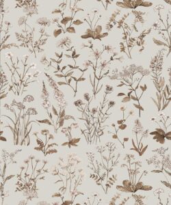 Wallpaper Republic - Floral Emporium Collection - Meadows Antique - Stone - Swatch