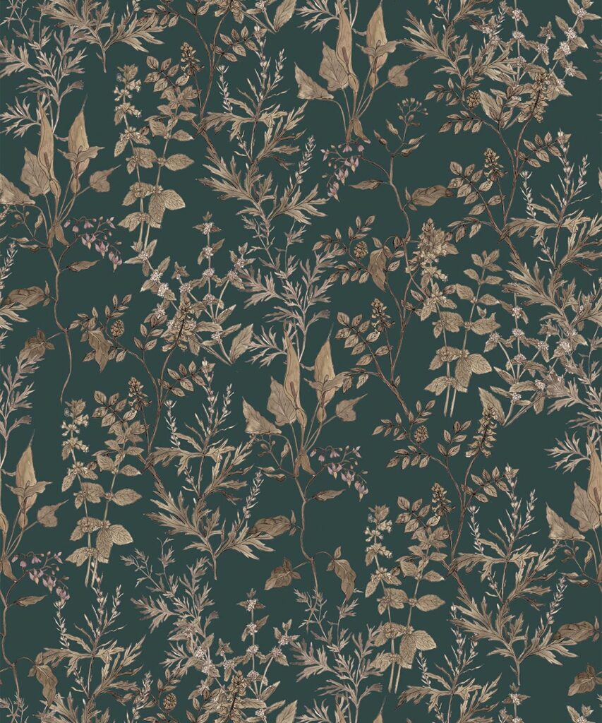Wallpaper Republic - Floral Emporium Collection - Antique Botanica - Green - Swatch