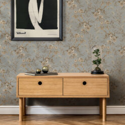 Wallpaper Republic - Floral Emporium Collection - Belle Fleur - Dusty Blue - Insitu
