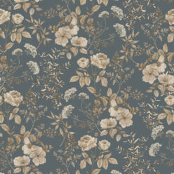 Wallpaper - Floral Emporium Collection - Belle Fleur - Slate Grey - Swatch