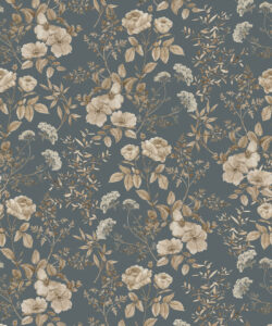 Wallpaper - Floral Emporium Collection - Belle Fleur - Slate Grey - Swatch