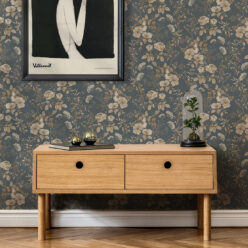 Wallpaper Republic - Floral Emporium Collection - Belle Fleur - Slate Grey - Insitu