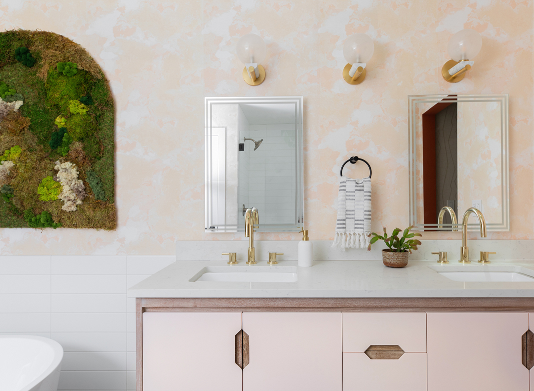 Autumn Path Wallpaper • Bathroom Wallpaper • photo courtesy of Rebecca Plumb from @studioplumb