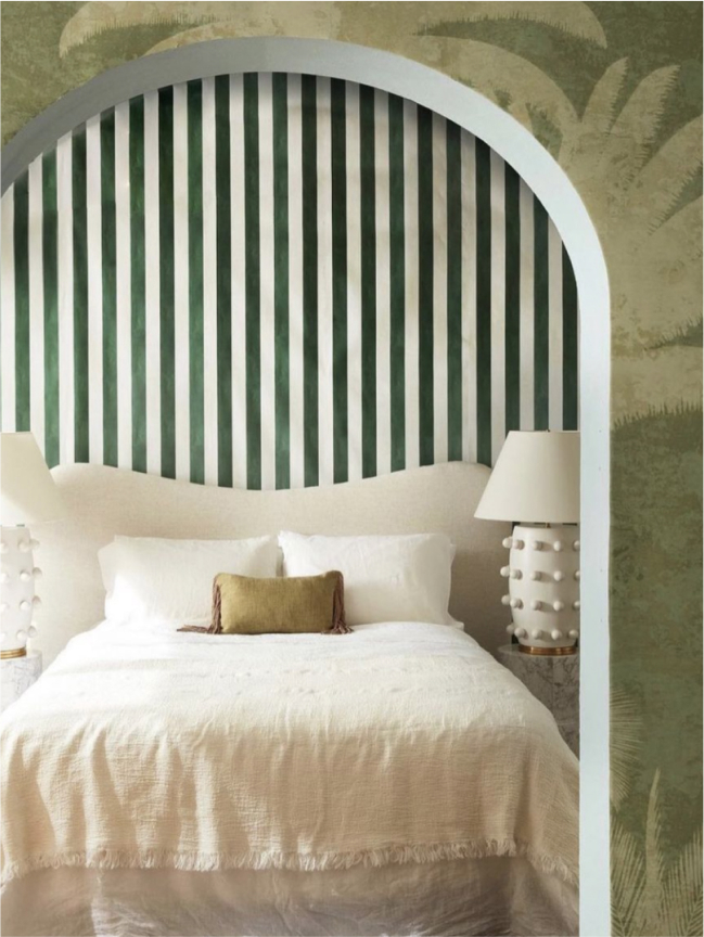 Shadow Pams - Mint and Fresco Stripe - Green - Bedroom