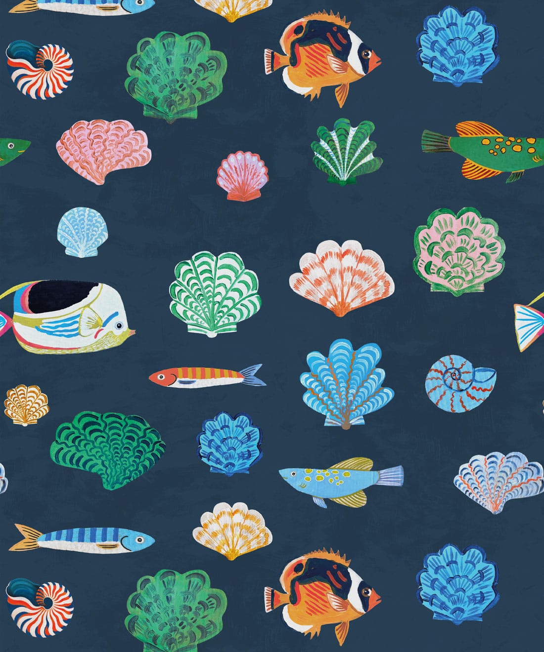 Seaside Treasures Wallpaper - Colourway: Old Navy - Swatch