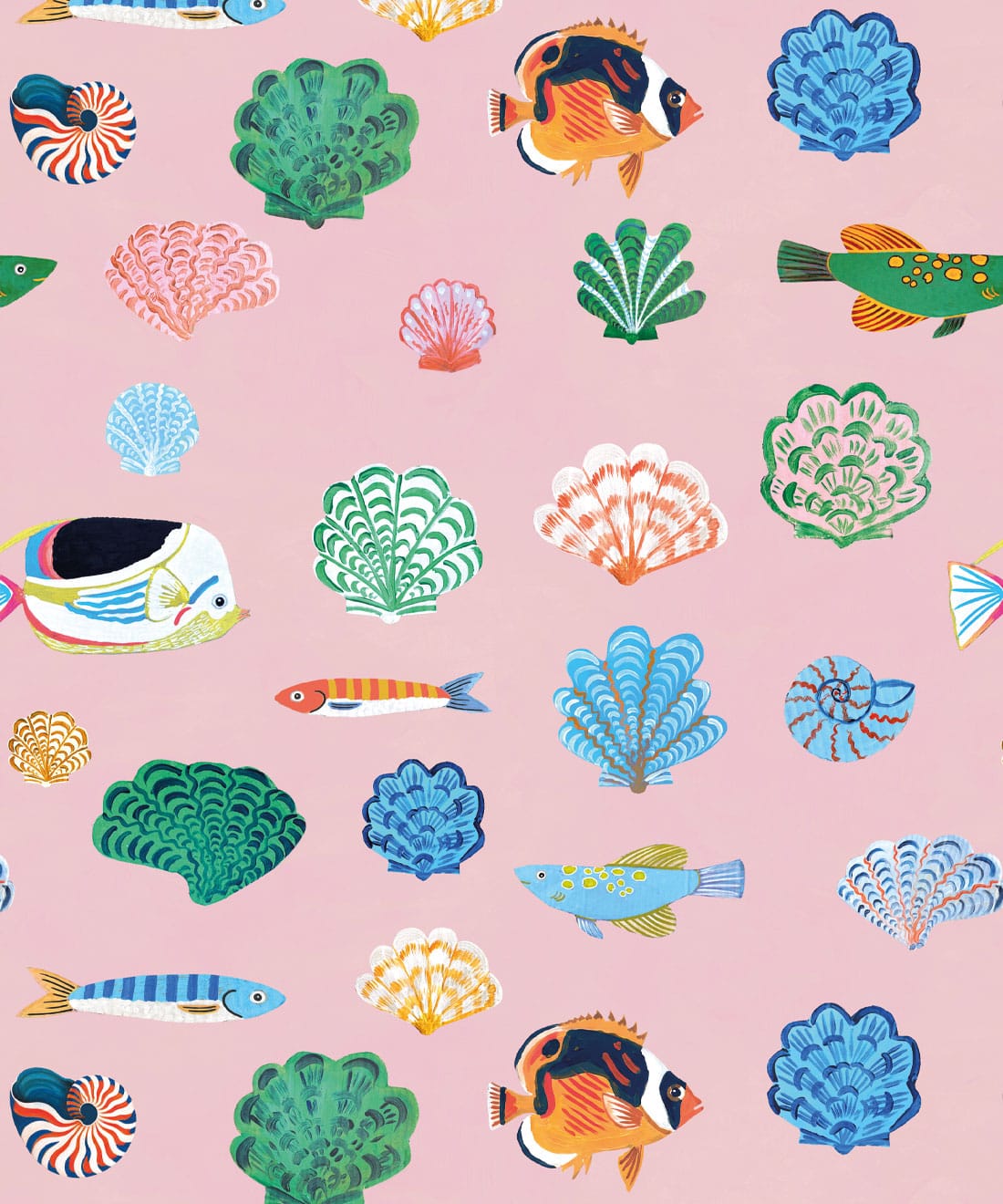 Seaside Treasures Wallpaper - Colourway: Petal Pink - Swatch