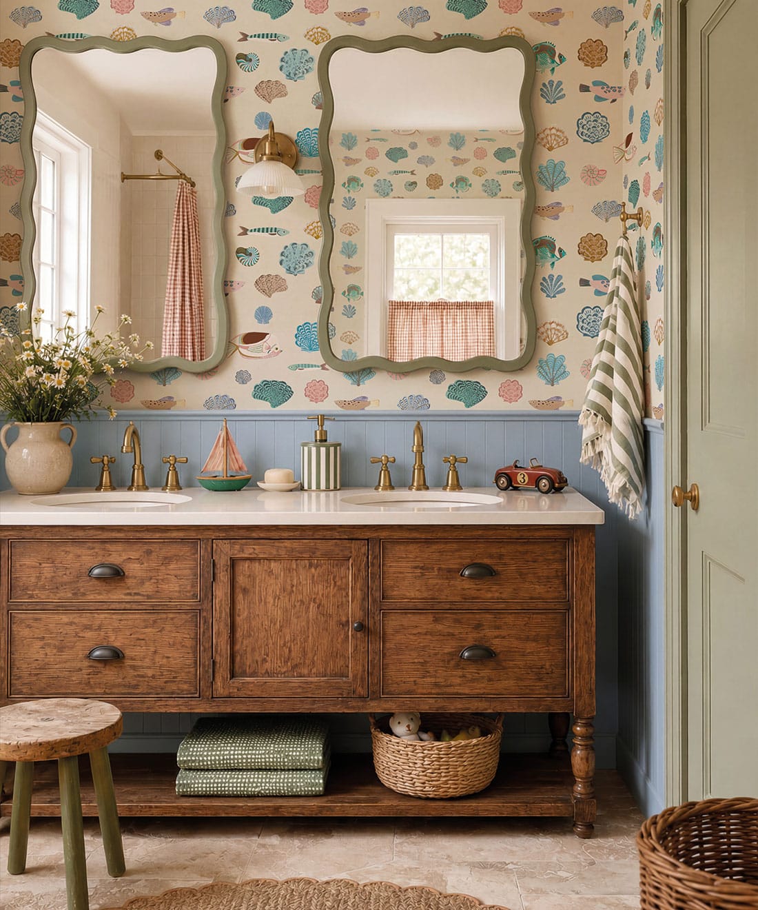 Seaside Treasures Wallpaper - Colourway: Shell - Insitu