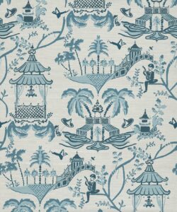 Mulberry Grasscloth Wallpaper - Colourway: Prussian Blue - Pattern Play Collection