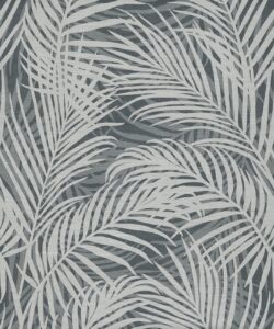 Laguna Palms Grasscloth Wallpaper - Colourway: Denim - Pattern Play Collection