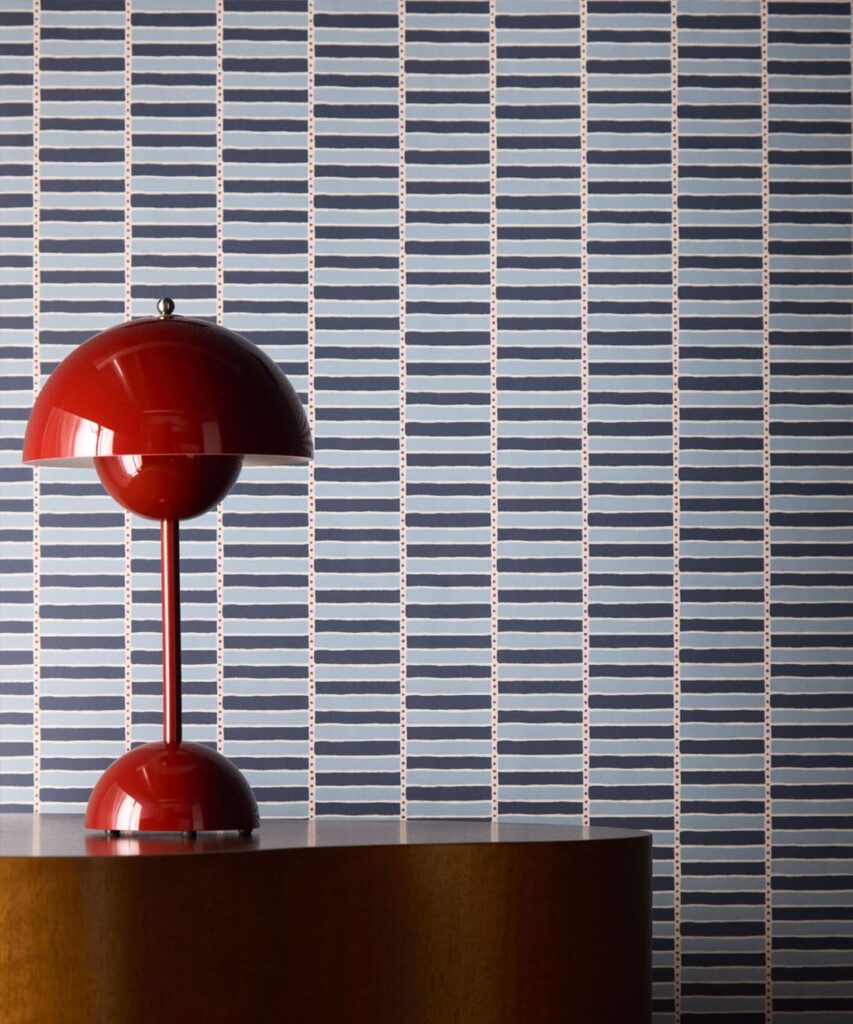 Rail Wallpaper - Colorway: Nautical - Petite Prints - Stripes Collection - Insitu