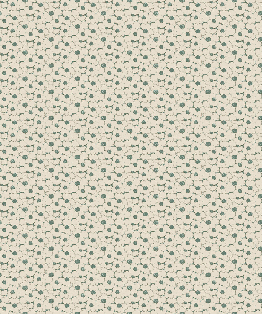 Petite Prints Collection by Milton and King Studio - Petite Prints: Florals - Florrie Wallpaper - Colourway: Teal - Swatch