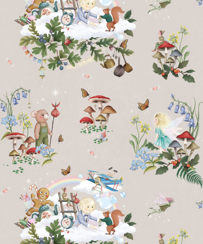 Land of Enchantments Wallpaper - Colourway: Mushroom - Swatch