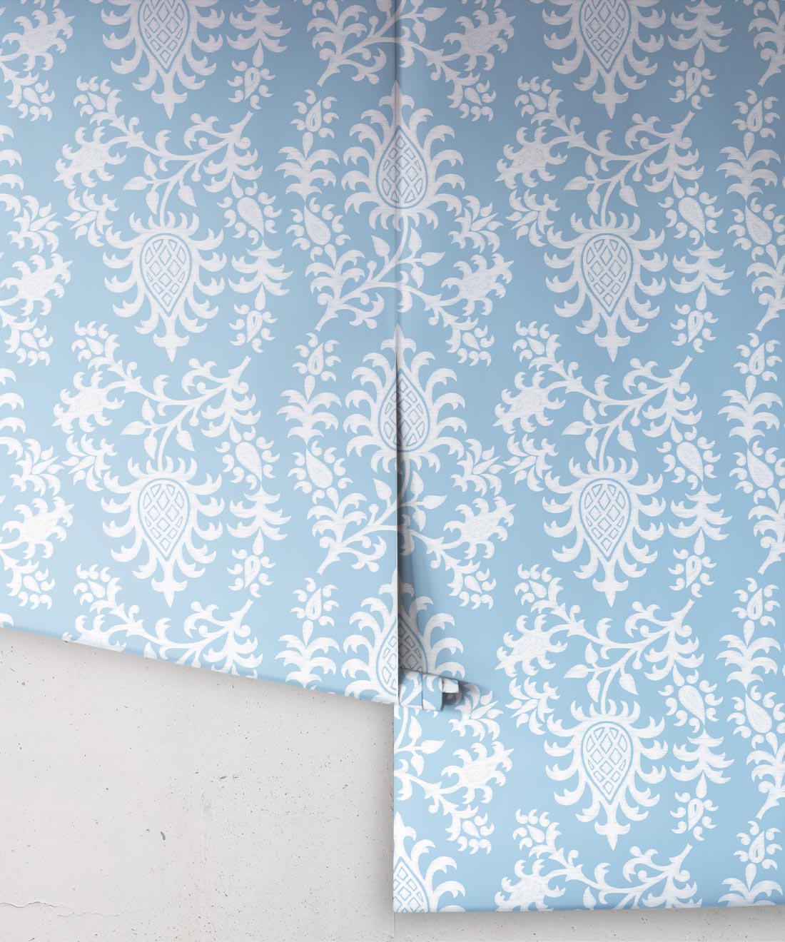 Desert Eve Wallpaper - Colourway: Blue Bell